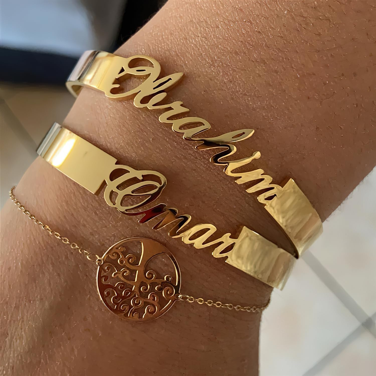 Custom Name Earrings Personalized Bamboo Hoop Earrings 18K Gold Plated Customize Earrings for Women Hip-Hop Fashion Jewelry Gift