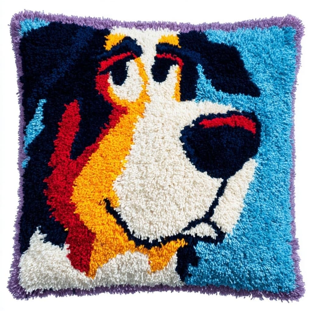 Henypt Latch Hook Kits for Beginners & Adults,Bernese Mountain Dog