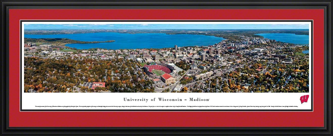 Blakeway Worldwide Panoramas, Inc. Wisconsin Campus Aerial - 40x13.5-inch Panoramic Poster