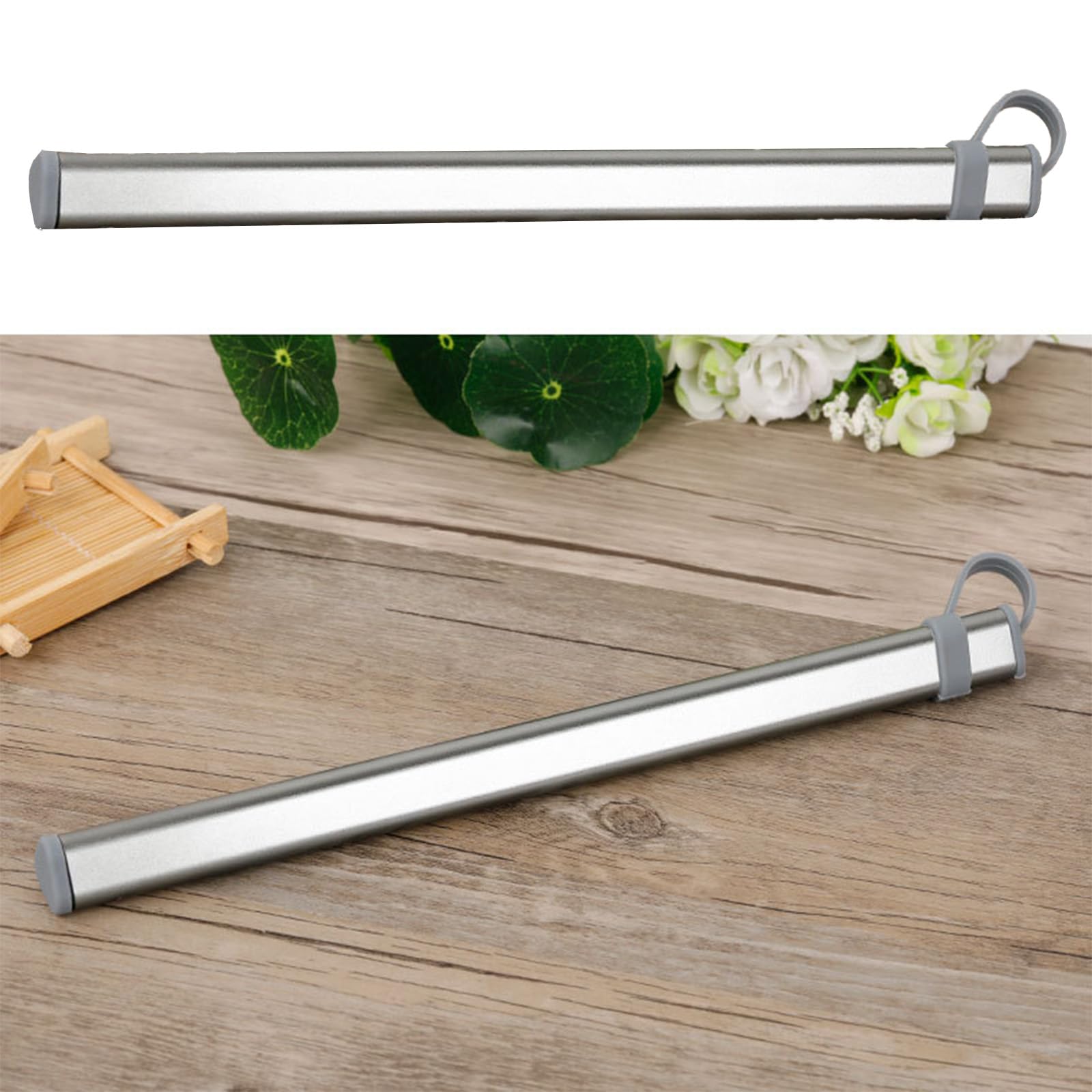 Silver Chopsticks Tubes Aluminum Box Case, Box Without Chopsticks,Kitchen Utensils and Gadgets?size:24.5*1.8cm,chopstick box?aluminum storage tube