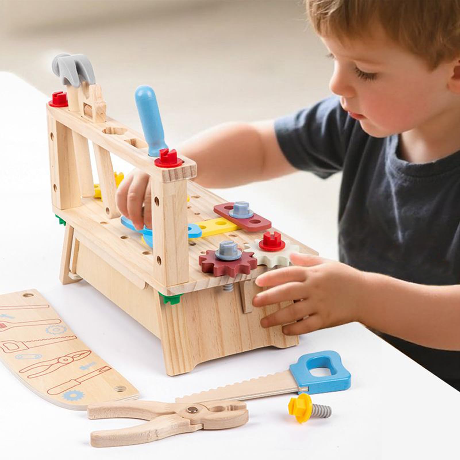 Attrezzi Giocattolo Da Piccoli Bambini E Ragazzi Giocattoli Interattivi | Set Banco Attrezzi Legno Viti Per Bambini Compleanno Scuola Materna Aula Viaggio All'Ape