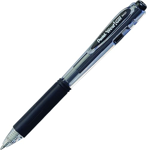 Miniatura 2 de Pentel WOW! - Bolígrafo retráctil de gel de 0.028 in, tinta negra, caja de 12 unidades (K437-A) (paquete de 2)
