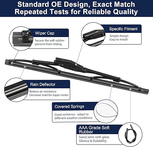 Miniatura 4 de X AUTOHAUX Repuesto de limpiaparabrisas trasero para Land Rover Range Rover Evoque 2012 2013 2014 2015 2016 2017 2018 2019