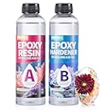 Pnente Artist-Grade Epoxy Resin – Self-Leveling, Zero Bubbles & 5-Year UV Guard for River Tables, Jewelry, Resin Art – Beginner-Friendly 1:1 Mix, Non-Toxic & Non-Yellowing (16oz)