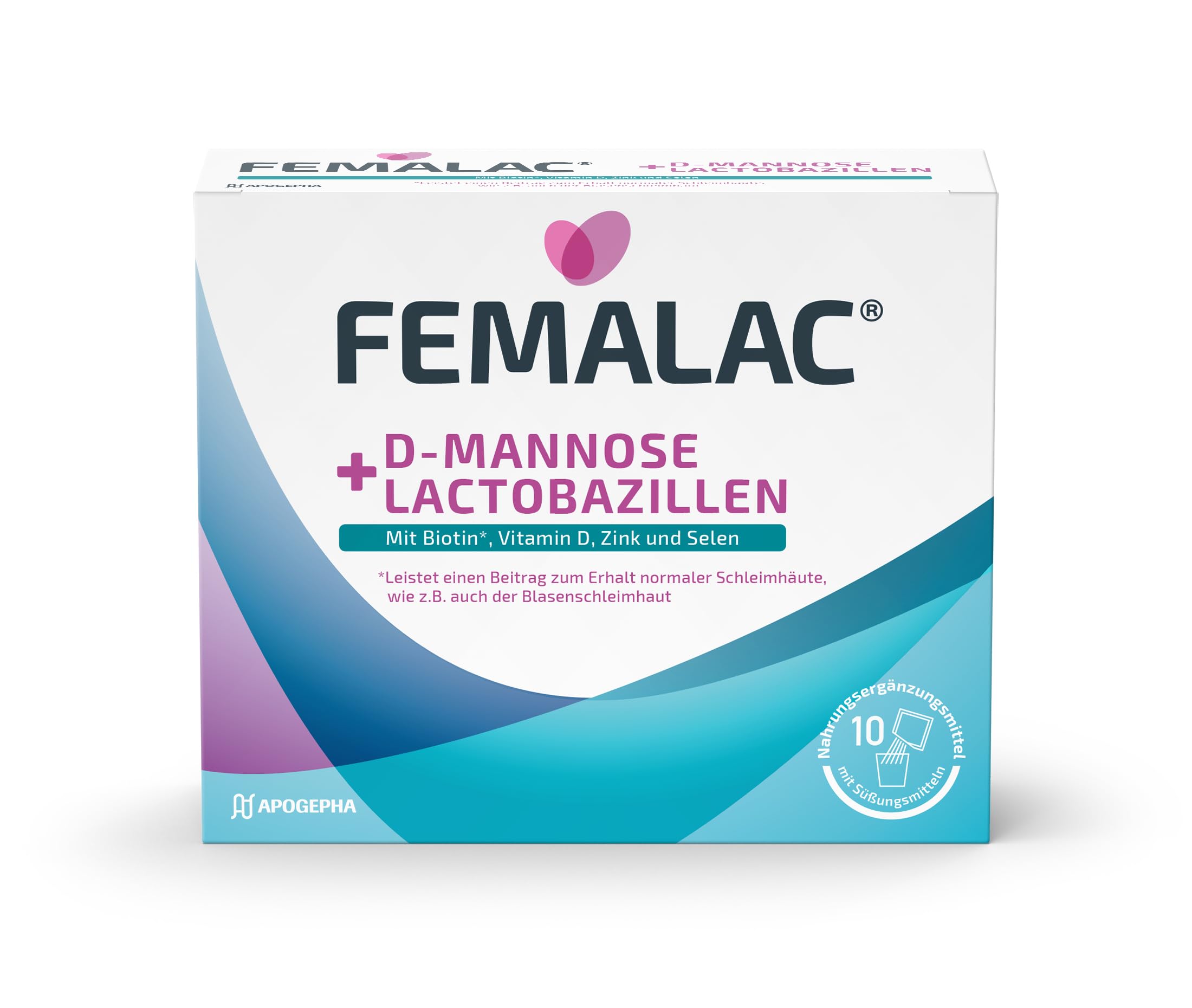 Apogepha Arzneimittel GmbH FEMALAC D-Mannose + Lactobazillen 10 St: Femalac D-mannose+lactobazillen Plv.z.h.e.l.z.e.