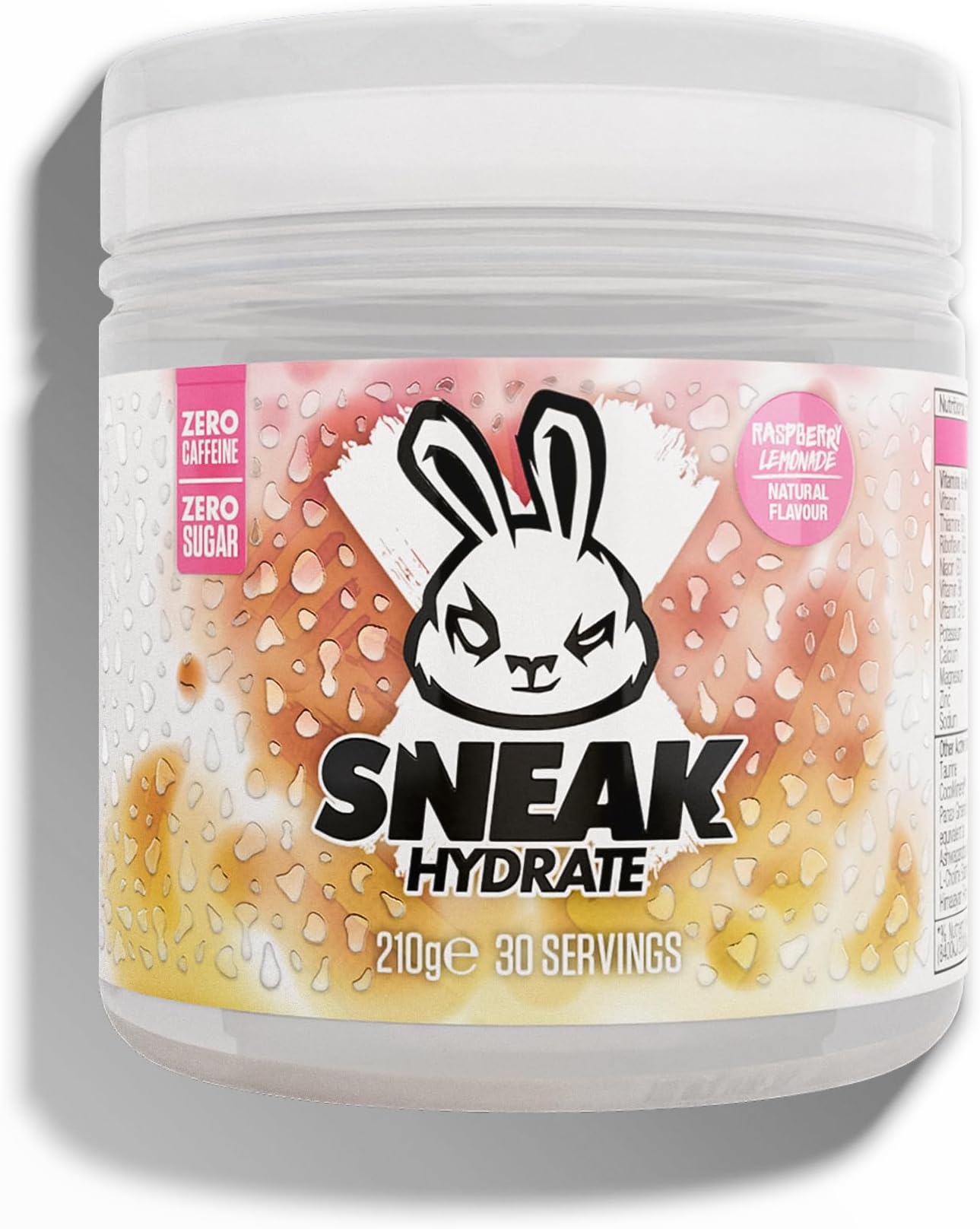 SNEAK Hydrate | Raspberry Lemonade | Coconut Water with Electrolytes, Zero Caffeine, Zero Sugar, Natural Flavours & Colours, Ashwagandha KSM-66 | 30 Servings