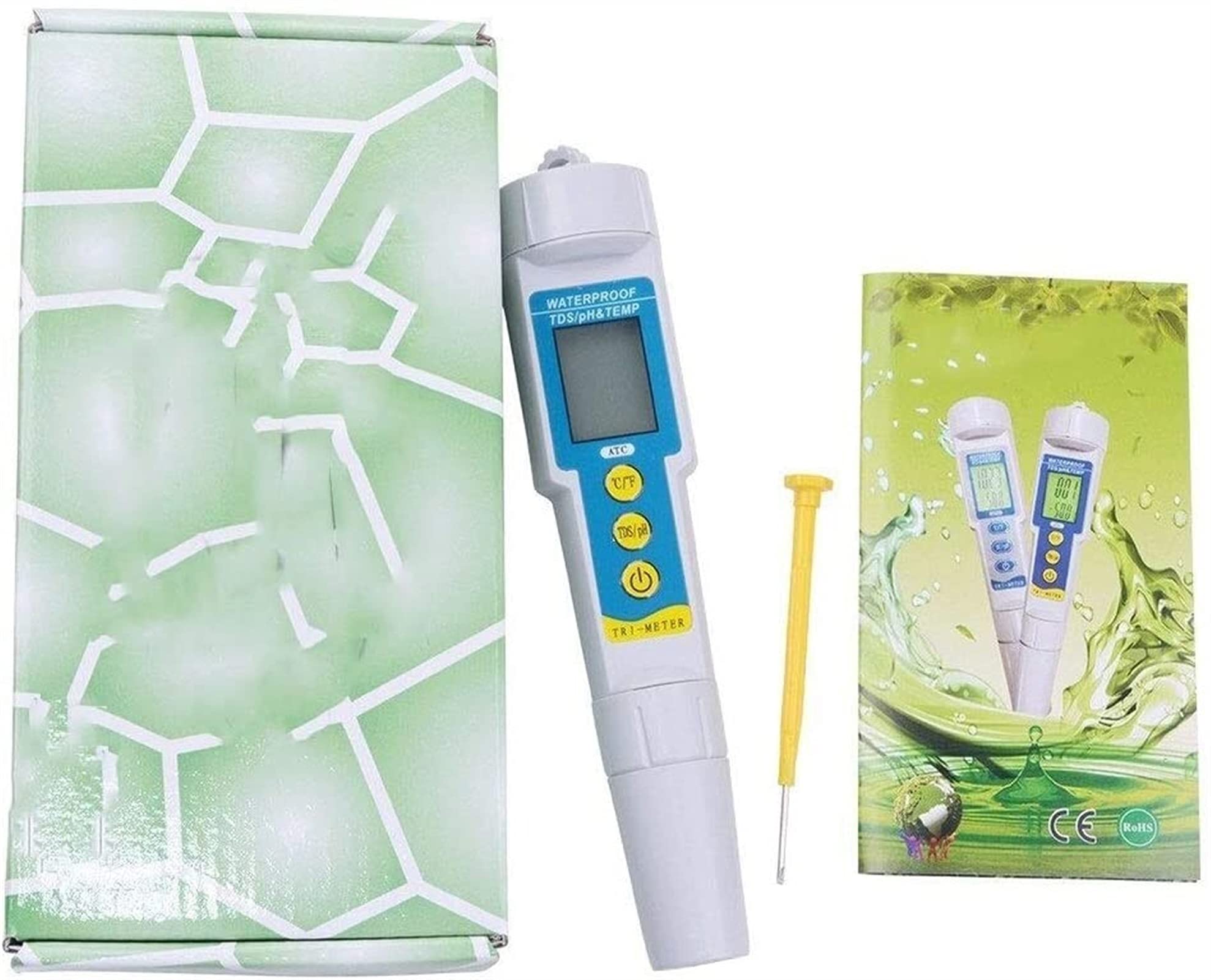 Multi-Parameter Smart Test Test TestAleExuring PH, Phile A Prueba de Agua PHIN, Tester PHORTE PHORTE Digital DE Meter para Acuario Piscina Agua Agua Laboratorio de orina Laboratorio de orina