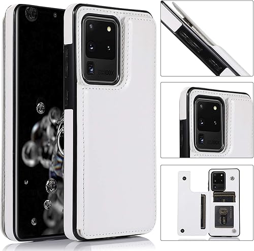 Miniatura 2 de ZYZX Funda tipo cartera para Samsung Galaxy S20 Ultra con tarjetero, cubierta de cuero PU con cierre magnético de pata de cabra Funda protectora a