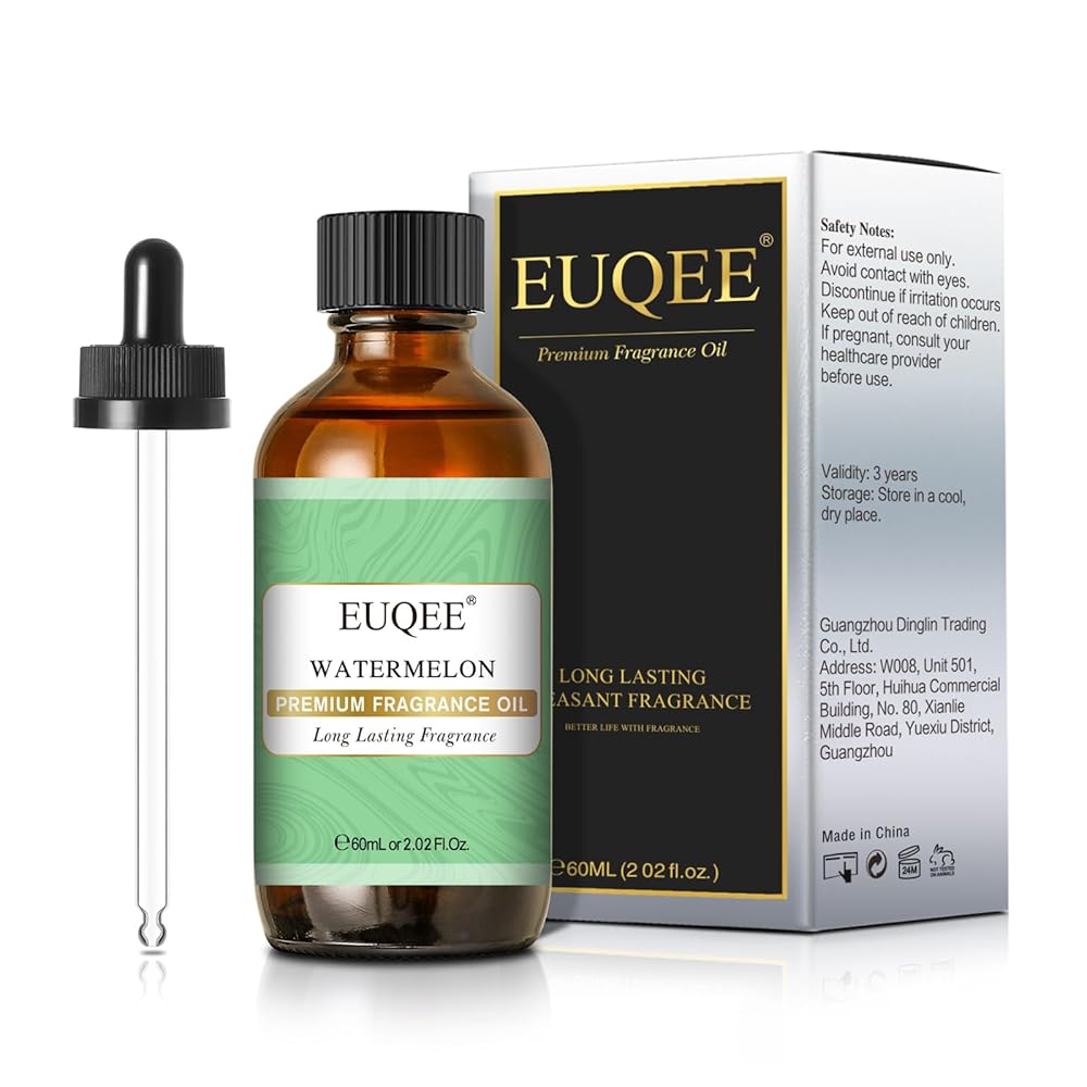 EUQEE 2.02 FL.OZ Watermelon Fragrance Oils, Essential Oils for Diffuser, Candle Making, DIY Soap with Glass Dropper - 60ML