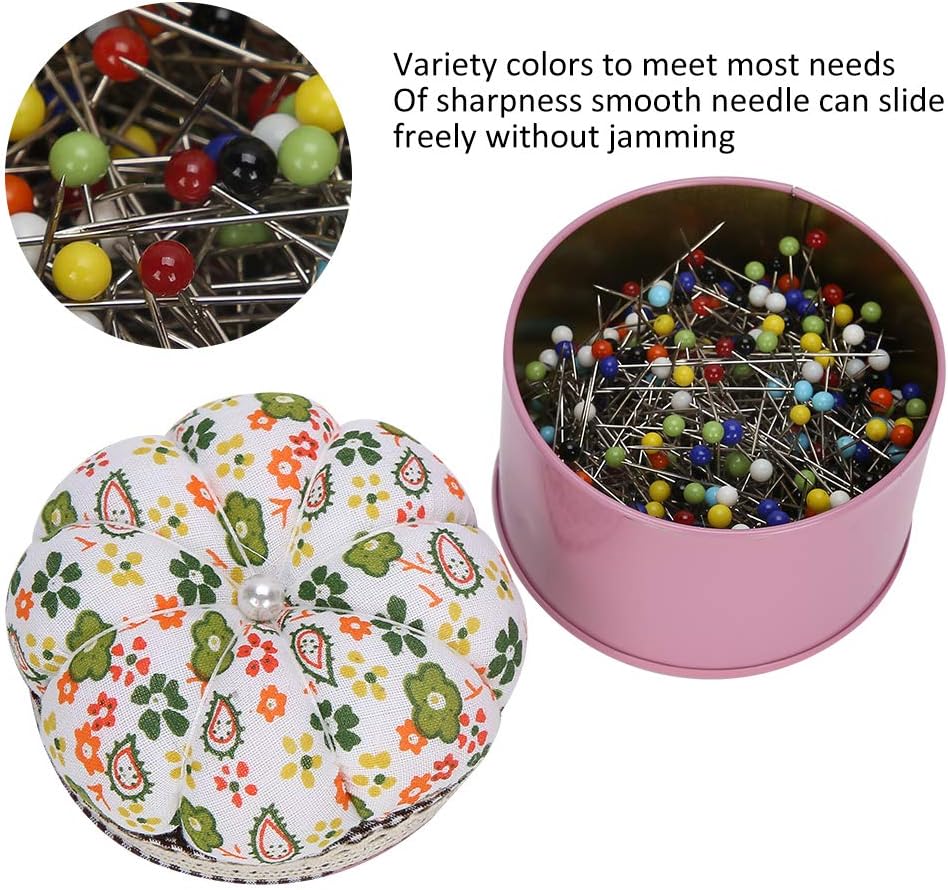 Fteven 500PCS Glass Head Pins for Sewing, 1.5 Inch Straight Pins with Colored Ball Head, Multicolor Quilting Pins for Fabric, Dressmaker Supplies for DIY Crafts and Sewing Projects