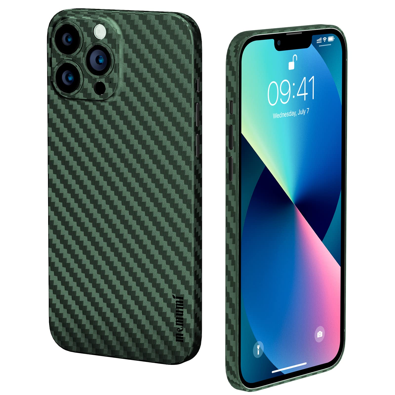 memumi Thin Case for iPhone 13 Pro Carbon Fiber Pattern mm Ultra Slim  Back Cover Compatible with iPhone 13 Pro Case with Mnimalist Design