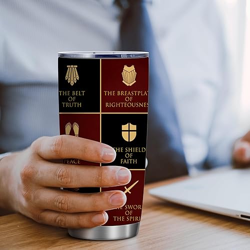 Miniatura 6 de Vaso aislado de 20 onzas con texto en inglés The Gospel of Peace Worship, regalo para sacerdote, vaso de acero inoxidable al vacío, regalos de