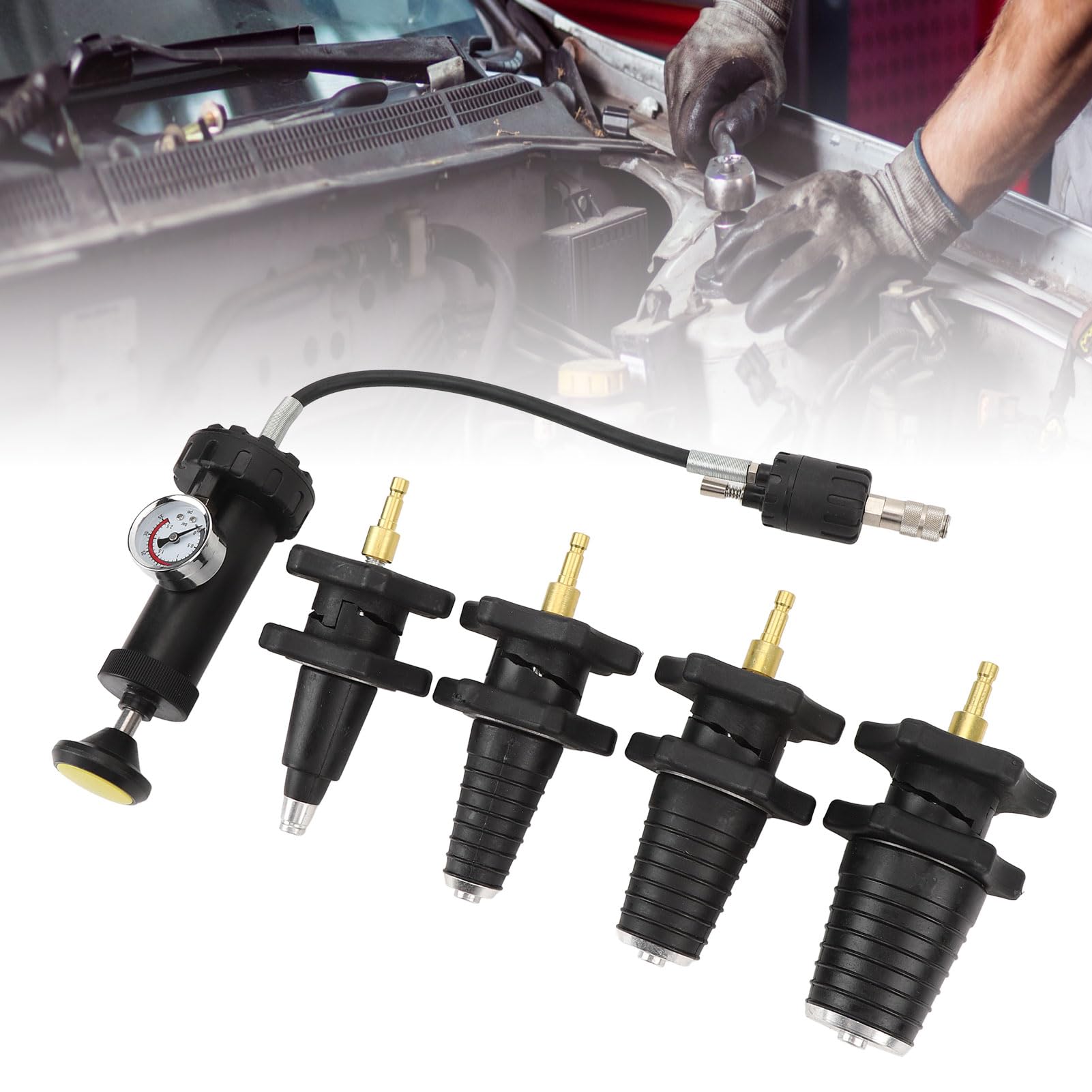 Kit di Raffreddamento Tester Pressione Radiatore con Pompa Manuale, Depressurizzazione, Diagnosi Efficace per Gli Appassionati di Auto, Compatto