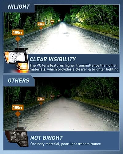 Miniatura 9 de Nilight Conjunto de faros delanteros para Ford F150 F-150 2009 2010 2011 2012 2013 2014,Faro Led DRL, carcasa cromada