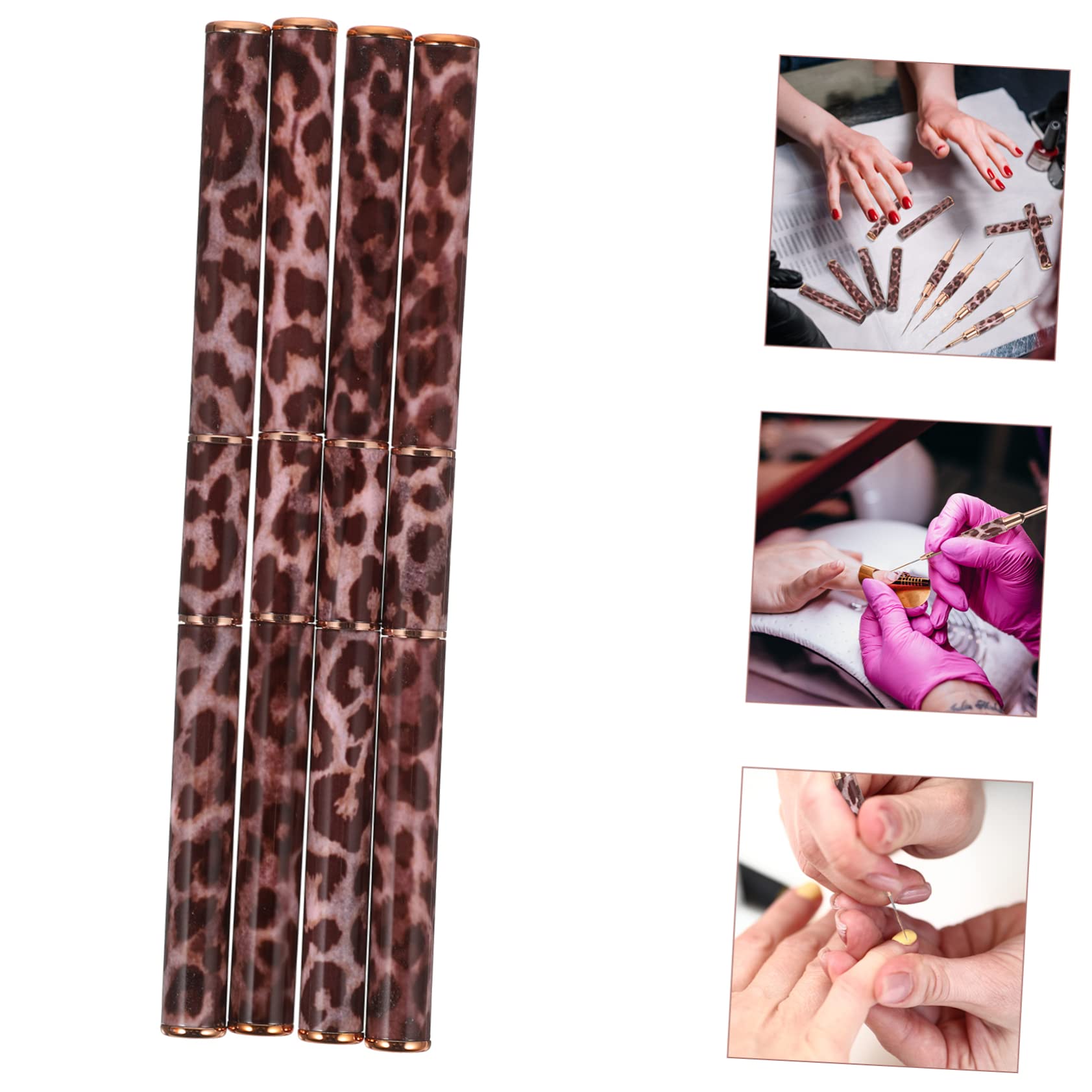 FRCOLOR 12pezzi Pennelli Per Nail Art Con Testa Strumenti Per Disegnare Unghie Pennelli Doppia Punta Per Manicure Professionale e Fai Da Te