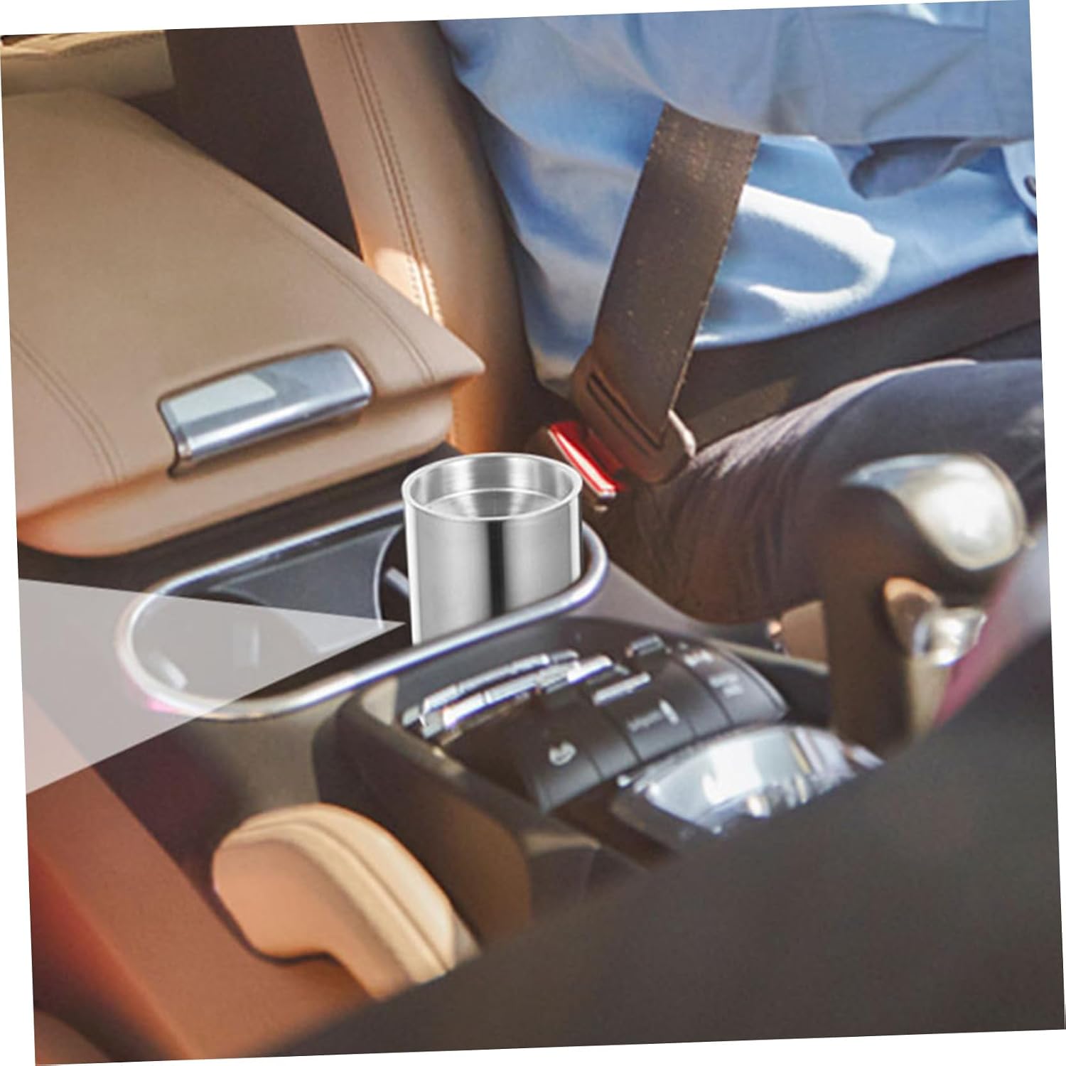 Hemobllo 2pcs Stainless Steel Car Ashtray with Windproof Lid Portable Metal Ash Tray for Office and Outdoor Use, Large Silver Automotive Interior Accessory for Drivers