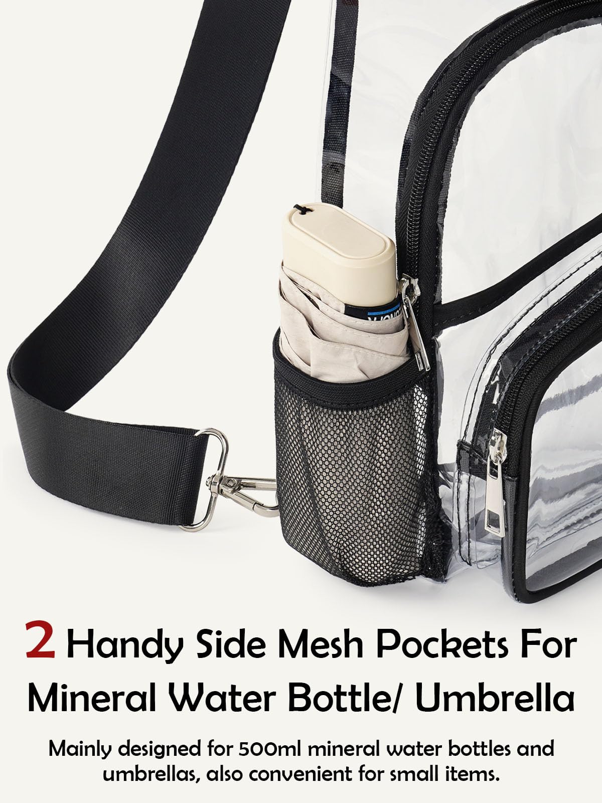 Clear Bag for Stadium Events, Clear Crossbody Bag For Women Men, Transparent Purses, See Through Large Sling Backpack