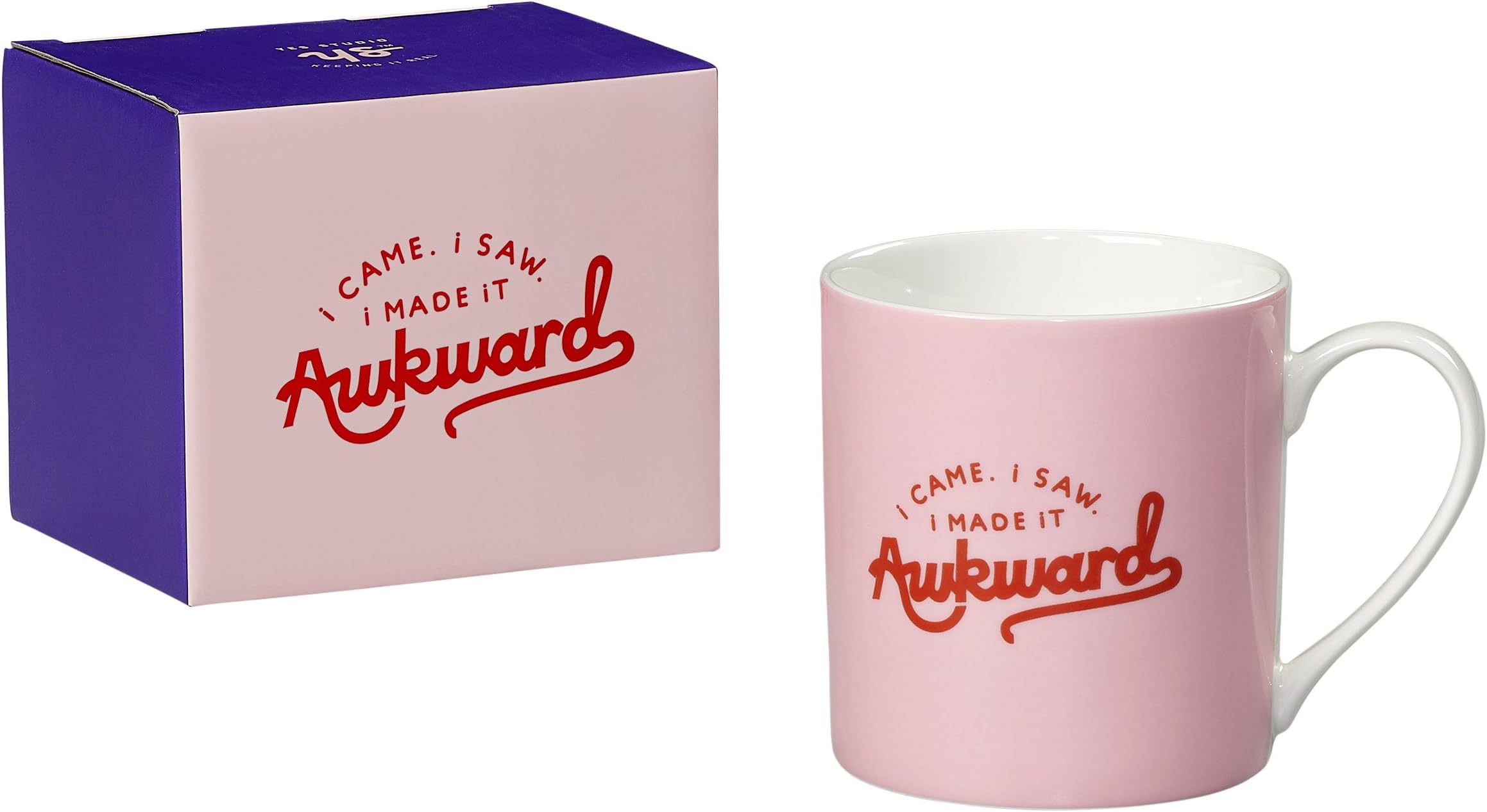 Yes Studio Awkward Ceramic Coffee Mug, 13 fl. oz, Pink