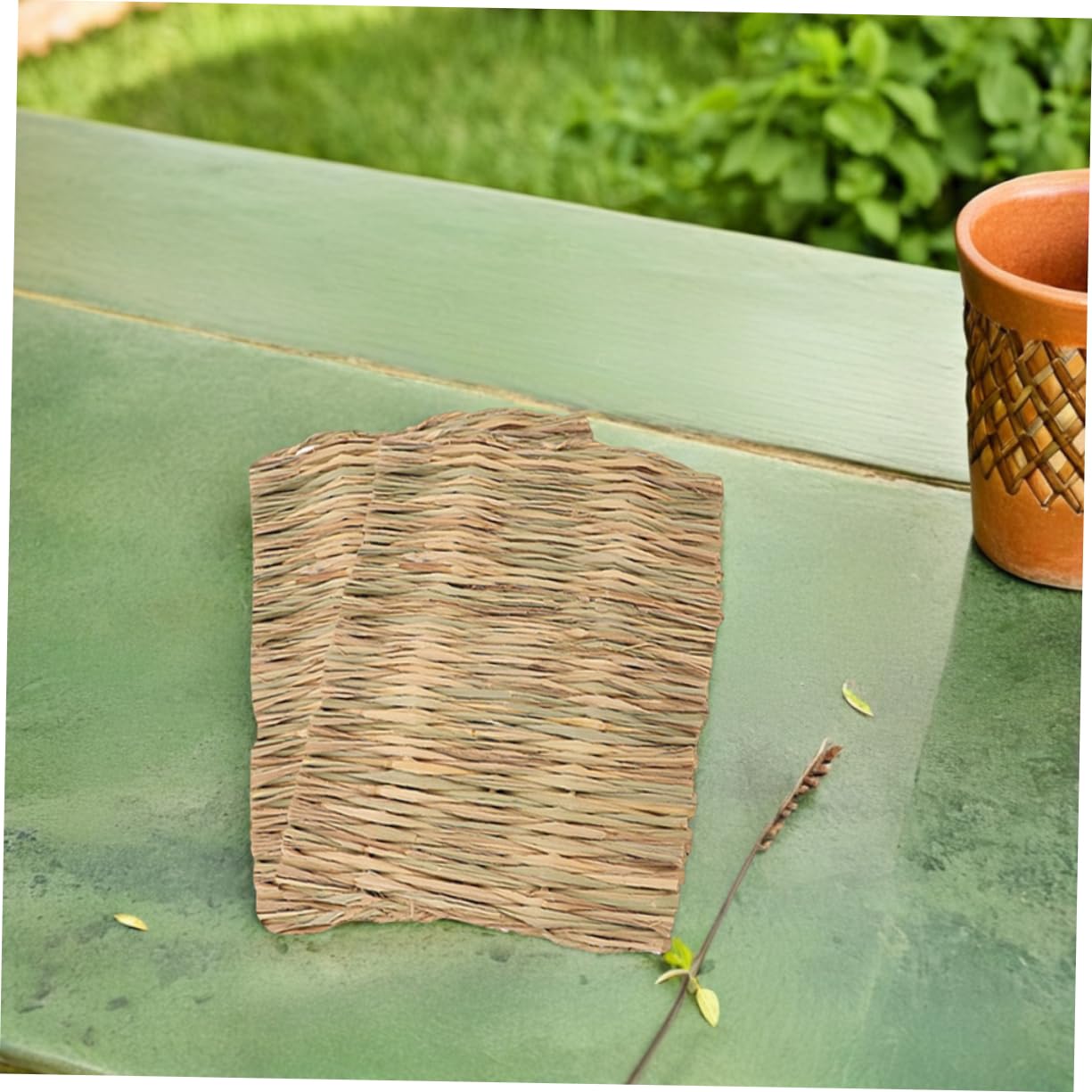 Milisten 2pièces Tapis De Foin Naturel pour Lapin Litière pour Petits Animaux Tapis De Lit pour Cage Lavable pour Animaux De Compagnie
