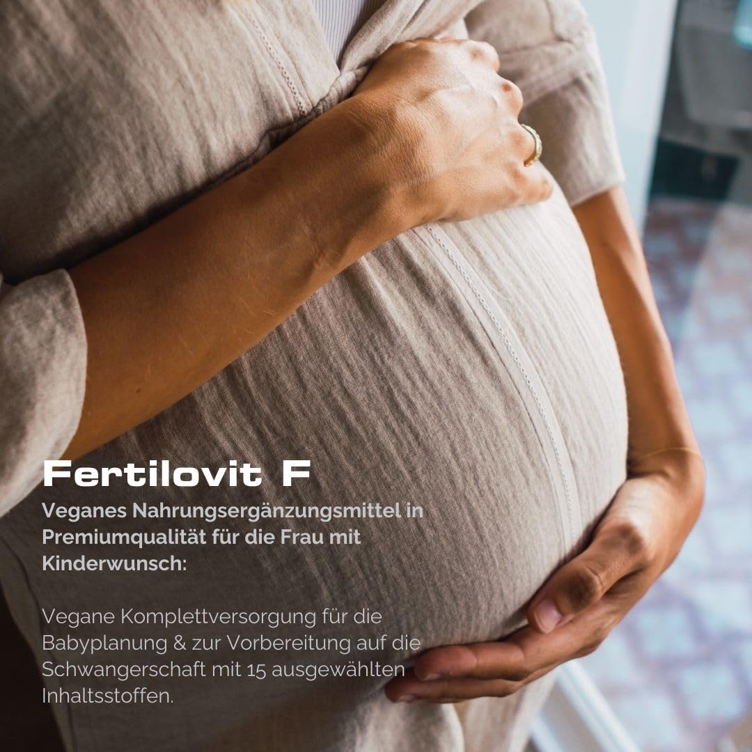 Fertilovit F | vegane Vitamine und Mineralien bei Kinderwunsch | Rundumversorgung mit hochdosierter (800 µg) Folsäure | 90 Kapseln für 90 Tage