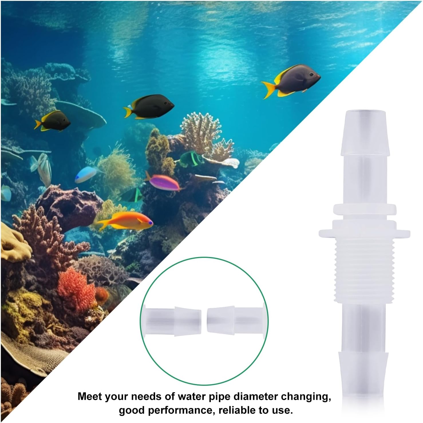 10 Packs 5/16" Hose Barb Thru-Bulk Bulkhead Fitting Plastic Hose Barb Fittings, Pipe Connector Fittings for Aquarium Fish Tank Garden Laboratory