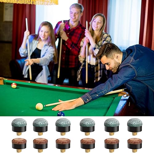 Miniatura 2 de 12 PCS Pool Stick Tips Replacement Kit,10mm12mm13mm,Hard&Soft Screw on Pool Cue Stick Tips,Pool Cue Tips with Shaper