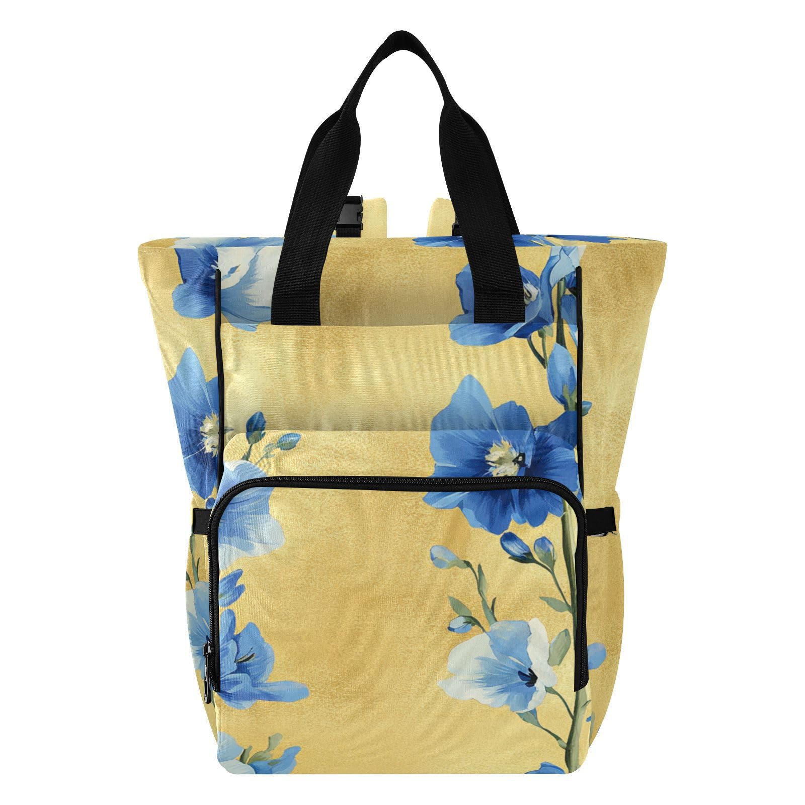 Borsa per pannolini zaino da donna Sweet Delphinium Gold