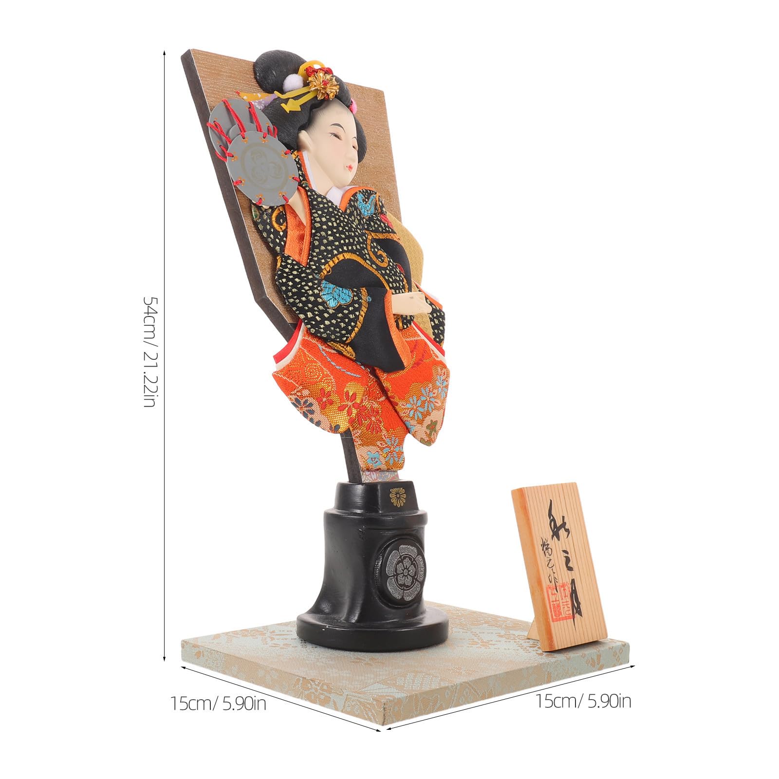 BESPORTBLE Traditionelle Japanische Geisha Sammlerpuppe 35cm aus Gewebe und