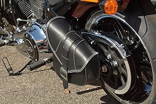 BORSA IN CUOIO PER HARLEY DAVIDSON SOFTAIL 2018-2020 LOW RIDER S, STREET BOB, FAT BOB, FAT BOY, SLIM, LOW RIDER, BREAKOOUT SLIM. MADE IN ITALY, ENDSCUOIO (CUCITURE BIANCHE)