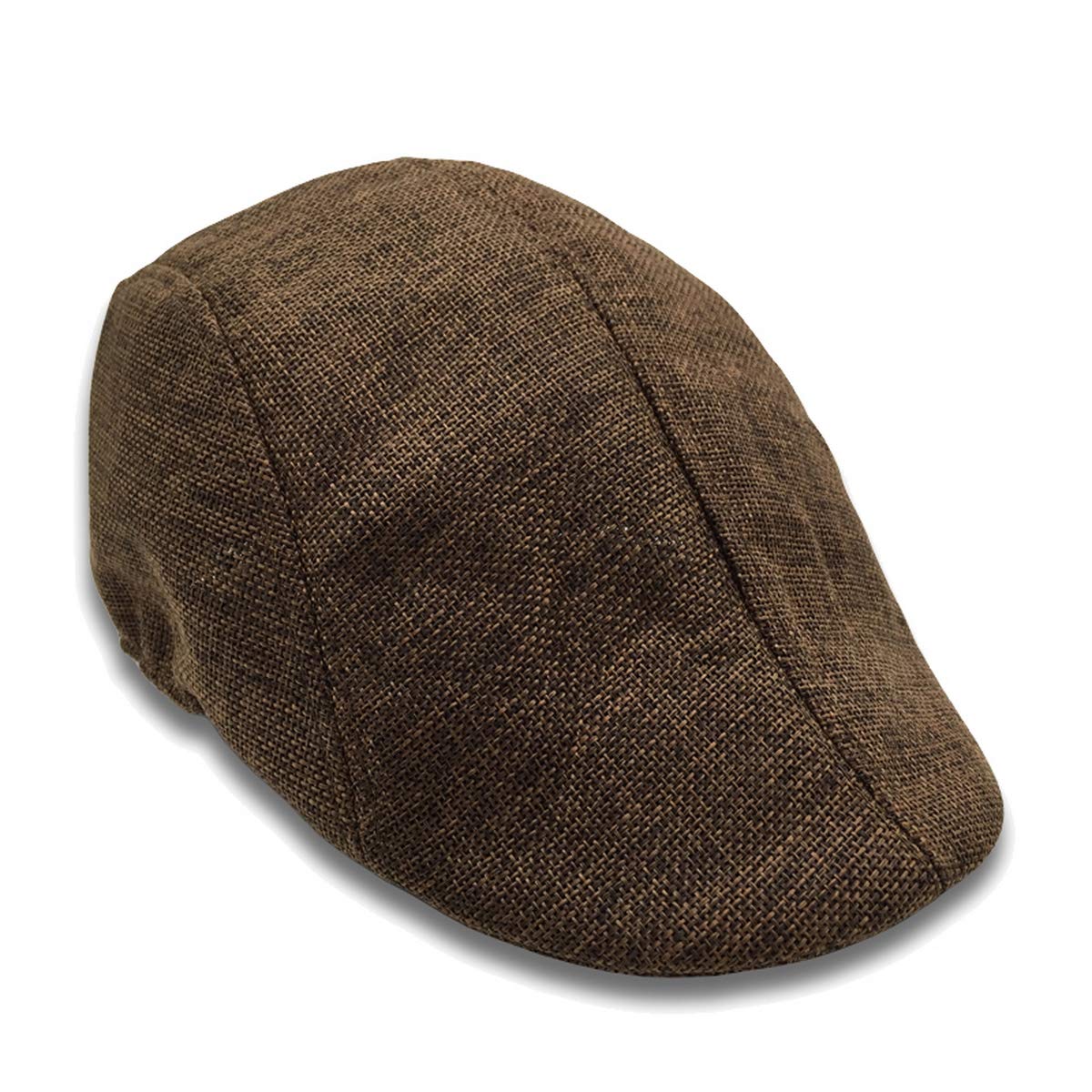 Mongous Mens Thick Flax Beret Cap Newsboy Linen Hat Golf Hat Duckbill Cap