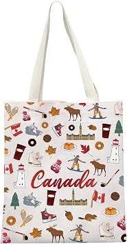MEIKIUP Canada Gift Canada Makeup Bag Canada Trip Toiletry Gift Canadian Maple Leaf Makeup Zipper Pouch Bag Cana Tote Bag