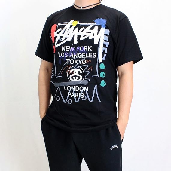 Amazon ステューシー Tシャツ Stussy ステューシー メンズ 半袖tシャツ ワールドツアー プリント 半袖 Tシャツ ロゴ Tシャツ Woeld Tour Doodle S S Tee Black ブラック Black L Tシャツ カットソー 通販 Amazon ステューシー Tシャツ Stussy ステューシー メンズ 半袖tシャツ ワールドツアー プリント 半袖 Tシャツ ロゴ Tシャツ Woeld Tour Doodle S S Tee Black ブラック Black L Tシャツ カットソー 通販
