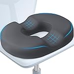 BlissTrends Donut Pillow Seat Cushion, Donut Chair Cushions for Postpartum Pregnancy & Hemorrhoids, Tailbone Pain Relief Cushion, Memory Foam Lifting Cushions for Office & Home Chairs (Grey, X-Large)