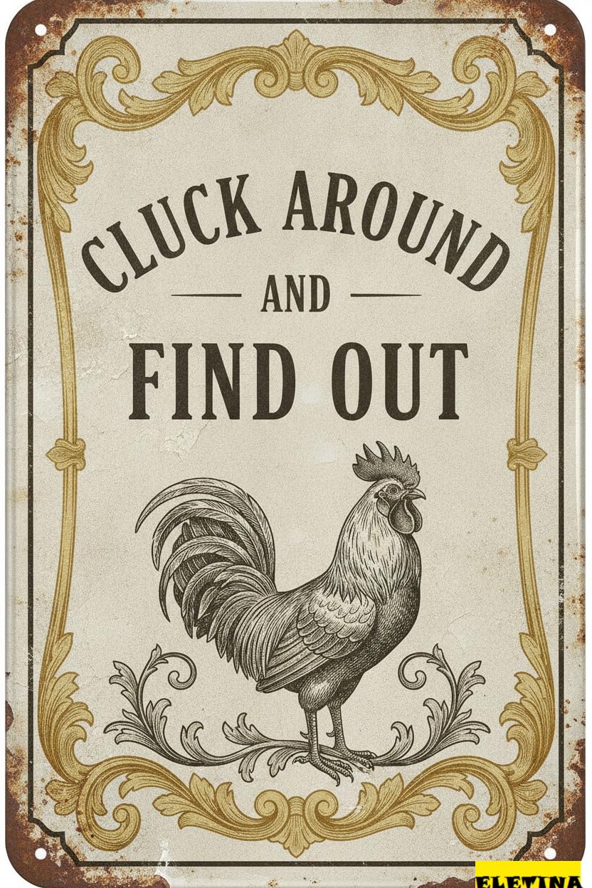 Personalized Sign for Man Cave Funny Chicken S Coop - Cluck Around And Find Out, Chicken Coop S Outside Home Farmhouse Farm, Aluminum Chicken Decor Gift 8x12 Inch Private Property Decorative