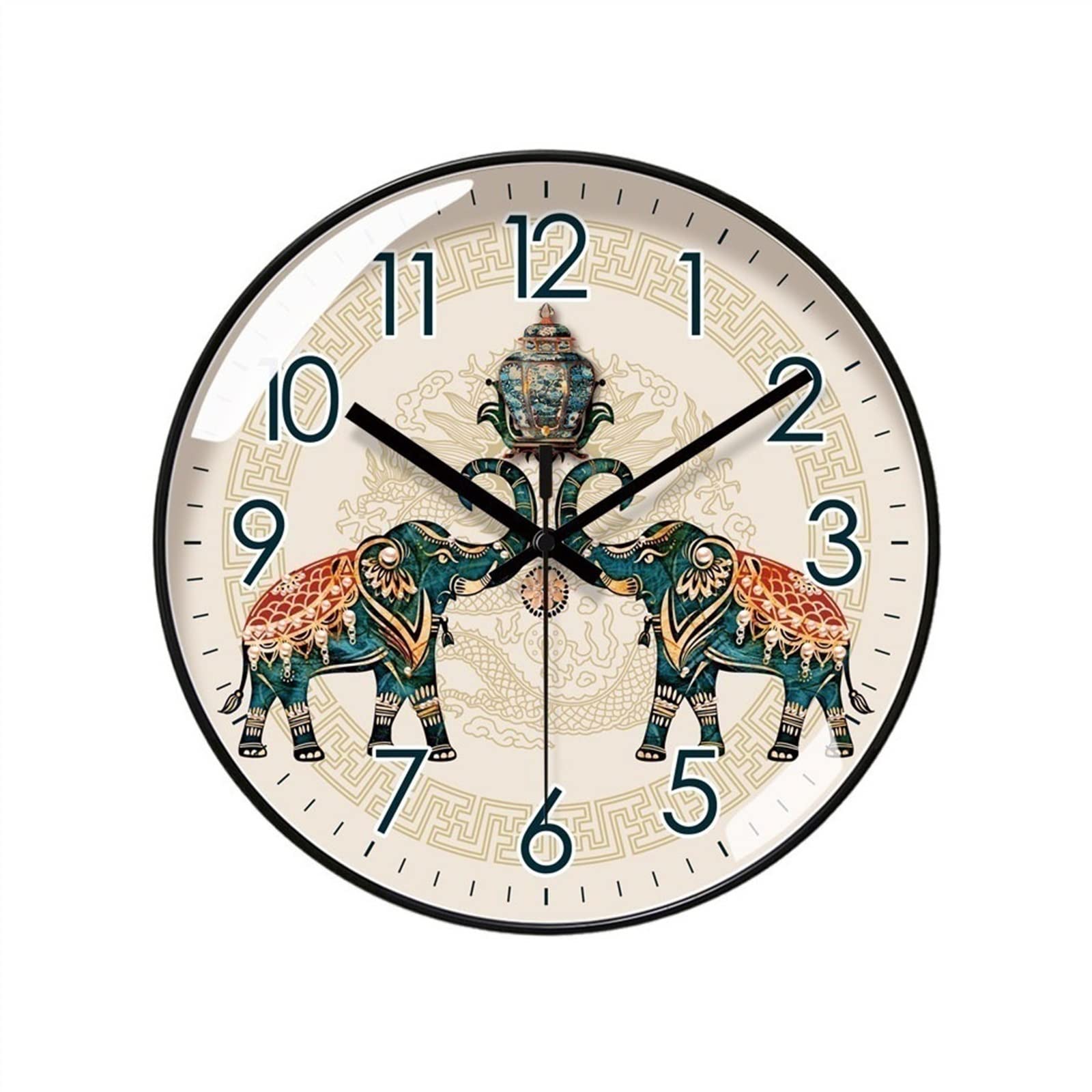 J9V4G6S3B5 Analogue Wall Clock European Style Minimalist Decoration Clock Living Room Bedroom Silent Sweep Second Wall Modern Digital for Room Decoration(14inch)