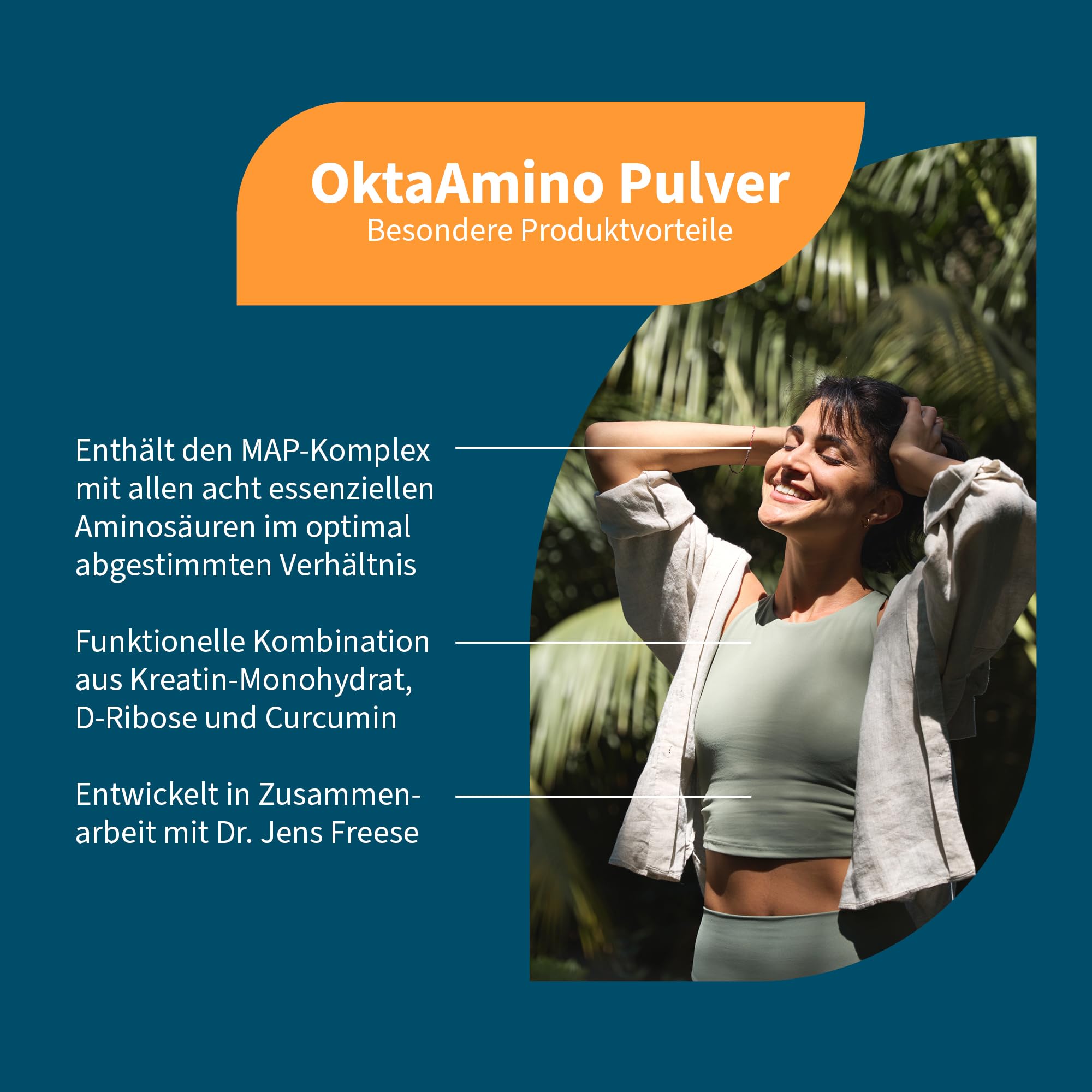 NatuGena OktaAmino Pulver, hochdosierter MAP-Komplex mit allen acht essenziellen Aminosäuren, Aminosäuren-Komplex mit hoher Bioverfügbarkeit, Magnesium, Zink und Vitamin B6, 750 g (30 Tage Packung)