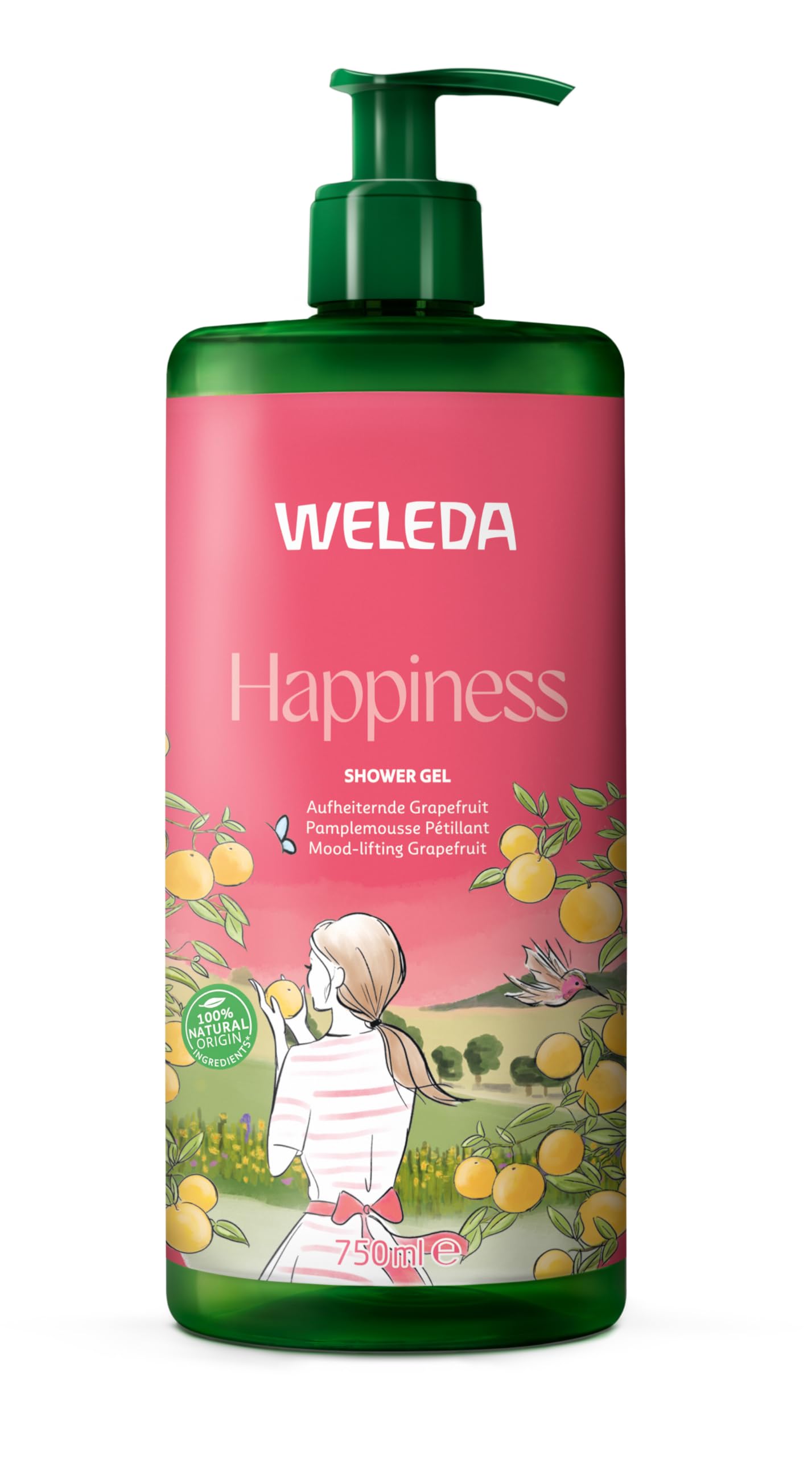 Weleda – Happiness, Gel De Ducha Cremoso De Pomelo, Limpia Suavemente La Piel, SensacióN De Descanso, Con Pomelo, Mandarina Y Lima, Natural, Vegano, Todo Tipo De Pieles – 750 Ml-image