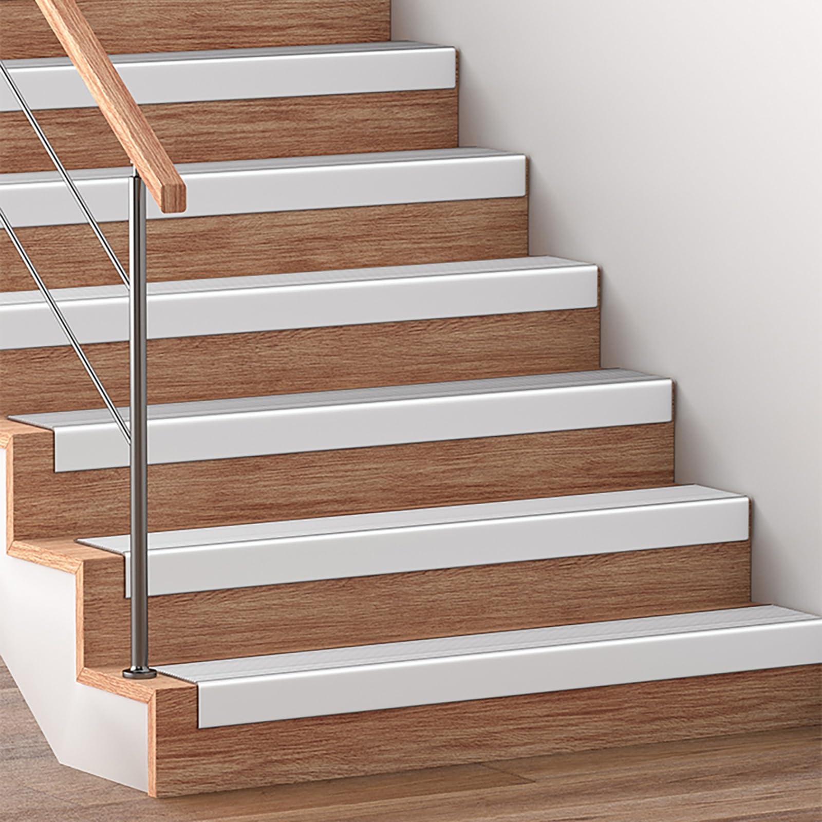 Listón de borde for escalera de 900 mm, listones de metal for escalones de madera, listones antideslizantes for escaleras y alfombras.(Gray,90cm L 30mm*20mm)