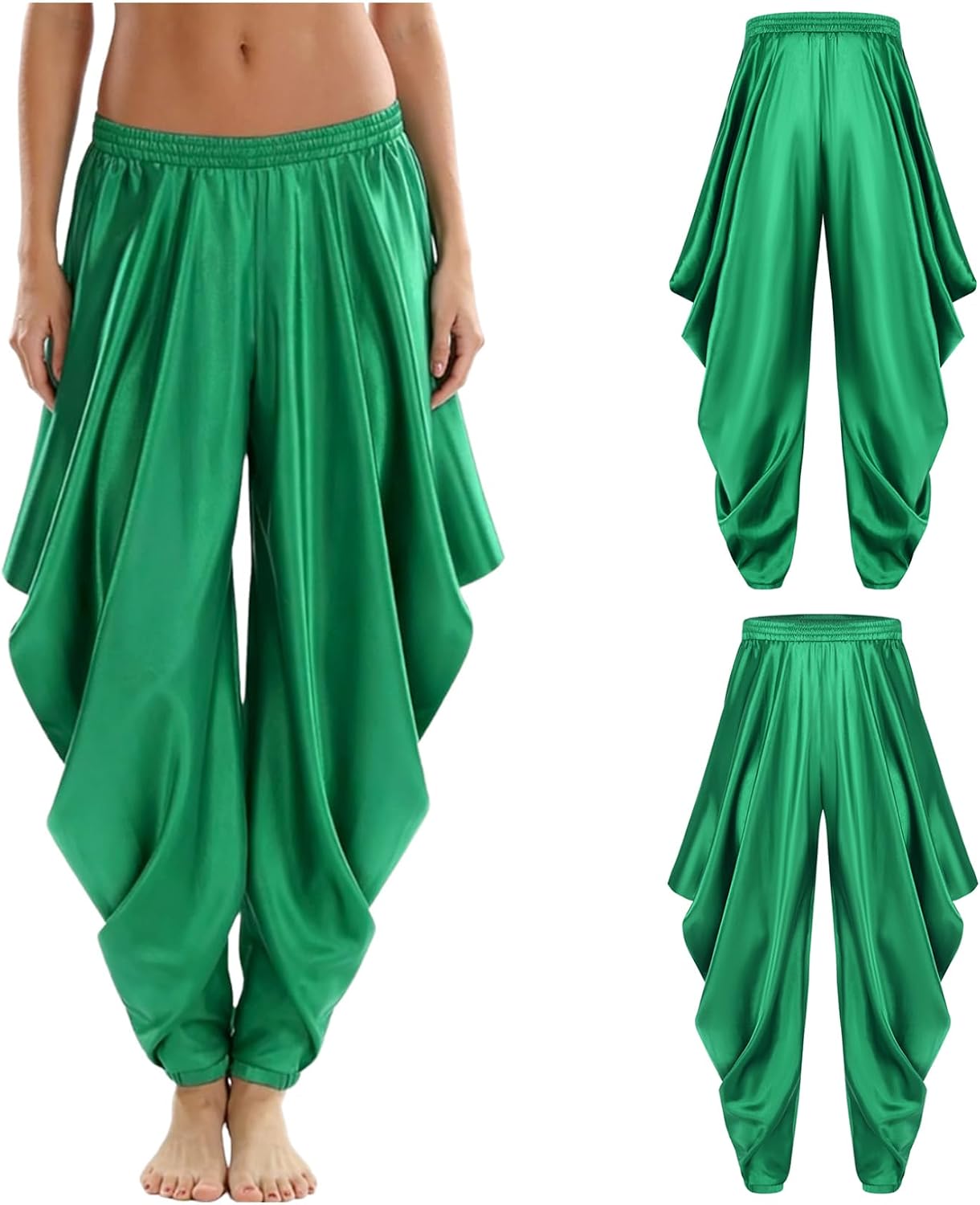 Oyolan Women's Harem Pants Belly Dance Costume Boho Hippie Trousers Arab Pants Festival Holiday Clubwear