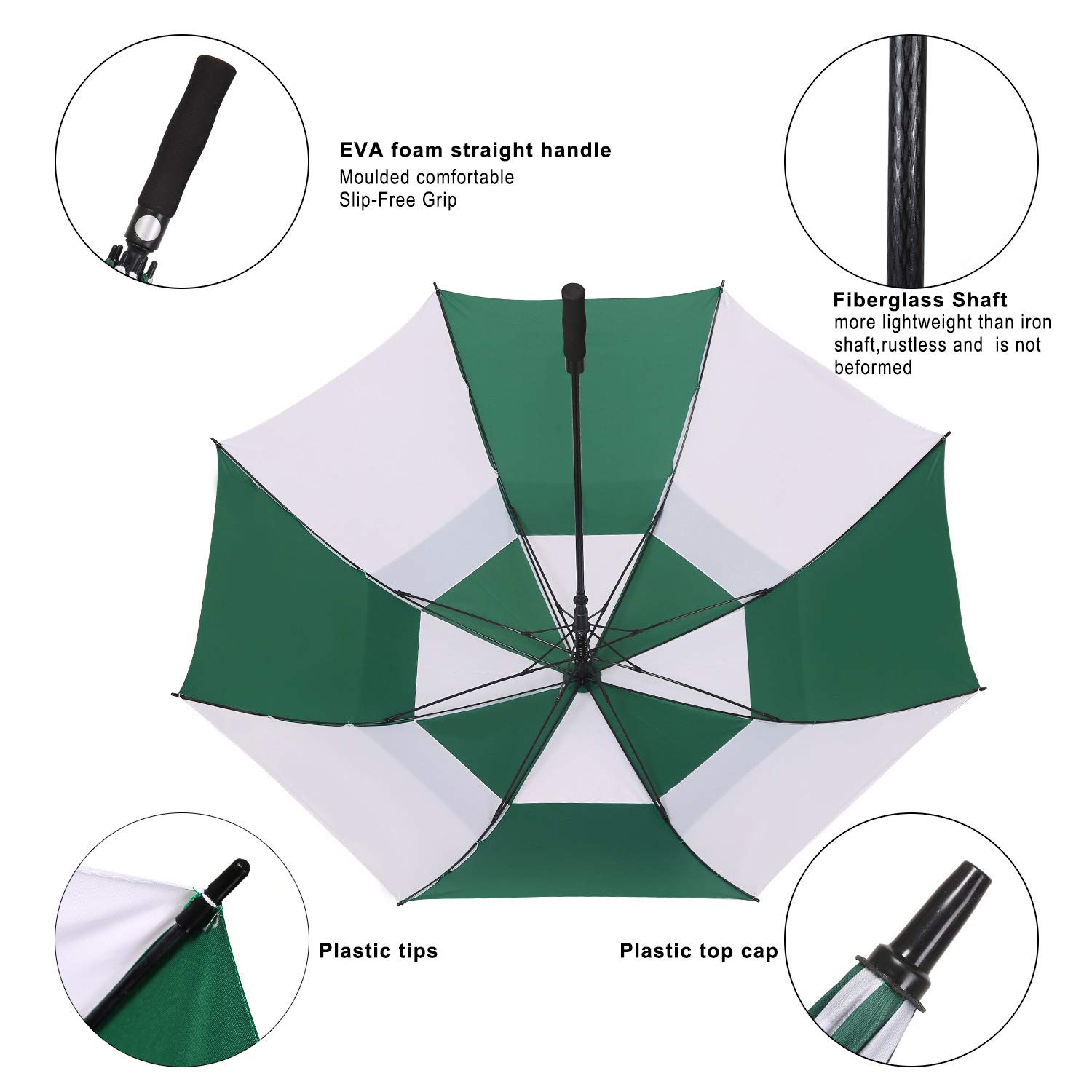 parasol golfowy duży oversize 172 cm otwór wentylacyjny podwójny baldachim wiatroszczelne automatyczne proste parasole przeciwdeszczowe dla mężczyzn i kobiet
