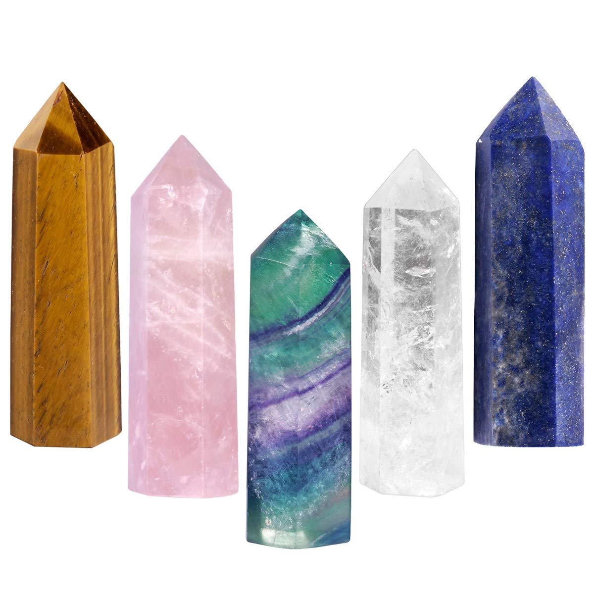 Amazon.co.jp: Nupuyai ヒーリングクリスタルワンド 5個セット