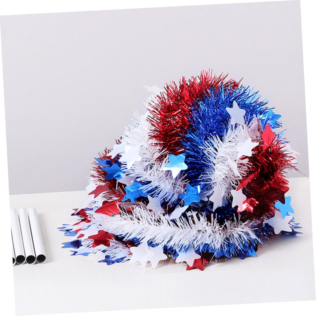 1pc Independence Day Tinsel Tree Decor Easy to Install Festival Ornament for Garden and Store Celebrations