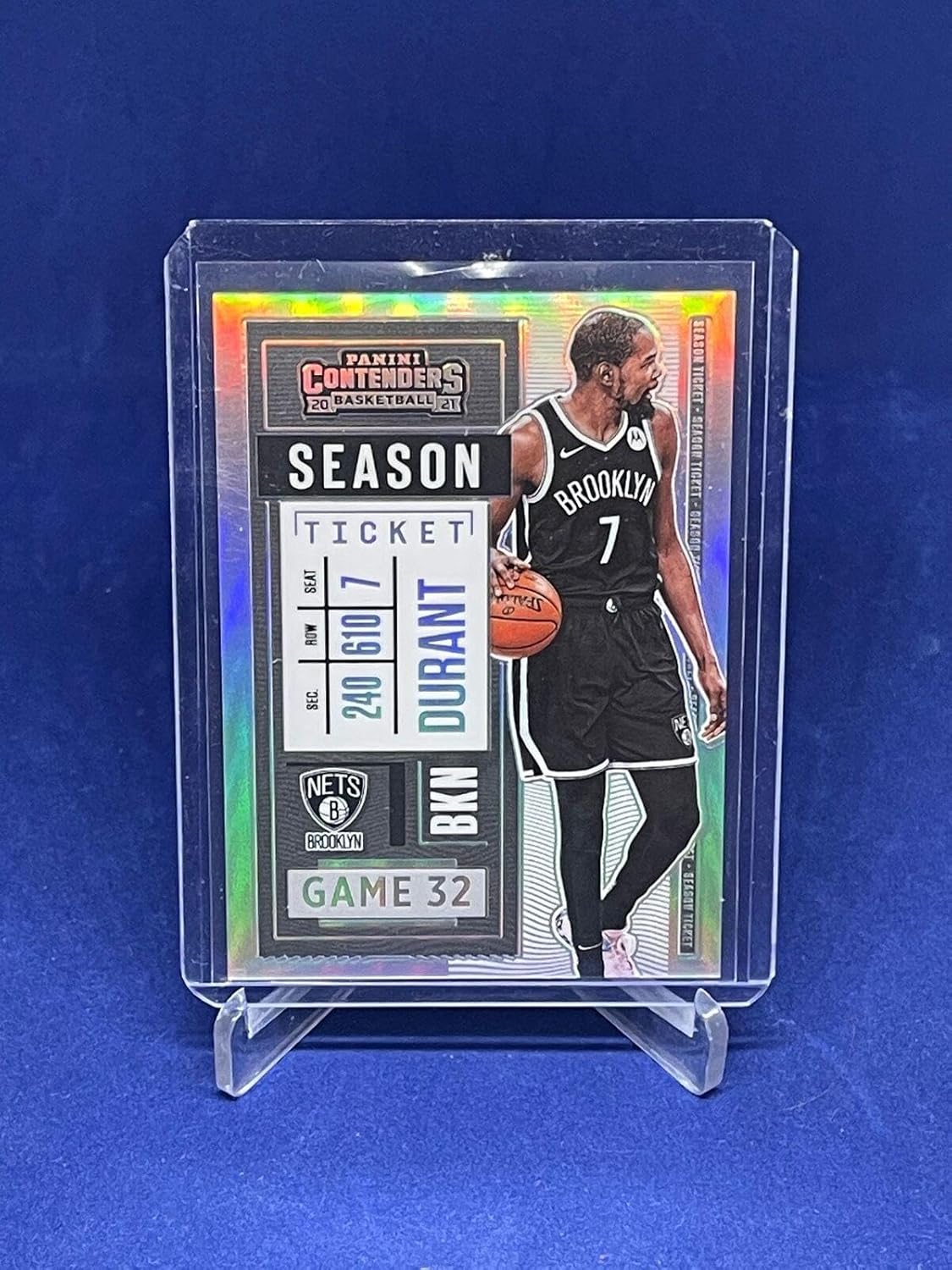 Kevin Durant 2020-21 Contenders Season Ticket Variation Silver Prizm Sp #49 - Basketball Cards