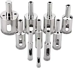 Broca Diamantada para Porcelanato 10 Peças - 6 a 30mm - Broca de Diamante para Vidro, Cerâmica, Mármore, Azulejo e Alvenaria