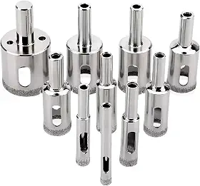 Broca Diamantada para Porcelanato 10 Peças - 6 a 30mm - Broca de Diamante para Vidro, Cerâmica, Mármore, Azulejo e Alvenaria