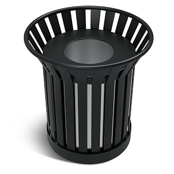 Outdoor Trash Can Commercial, Heavy Duty Large Metal Garbage Can for All Weather Resistant, Garbage Bin Waste Receptacle for Parks, Streets, Patio, Public Spaces 17 Gal-Flower