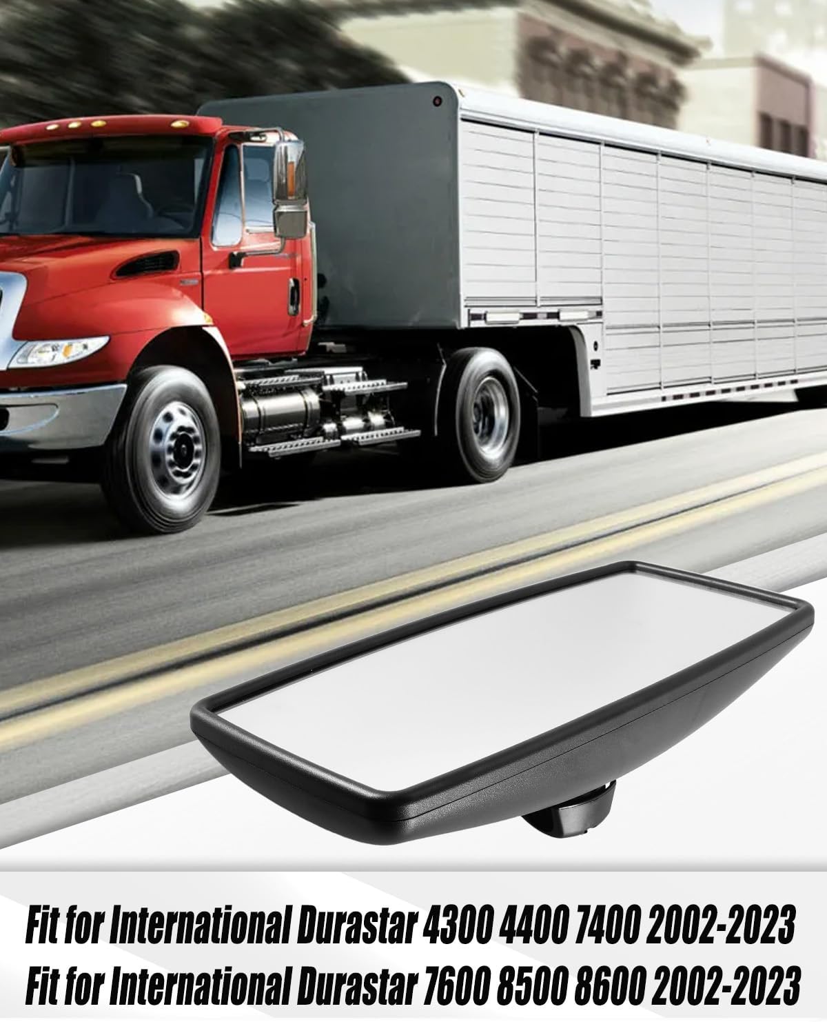 Upper Main Side Door Mirror Fit for International Durastar 4300 4400 7400 7600 8500 8600 Workstar Transtar Prostar Lonestar 2002-2023 Rear View Mirror Universal, Black
