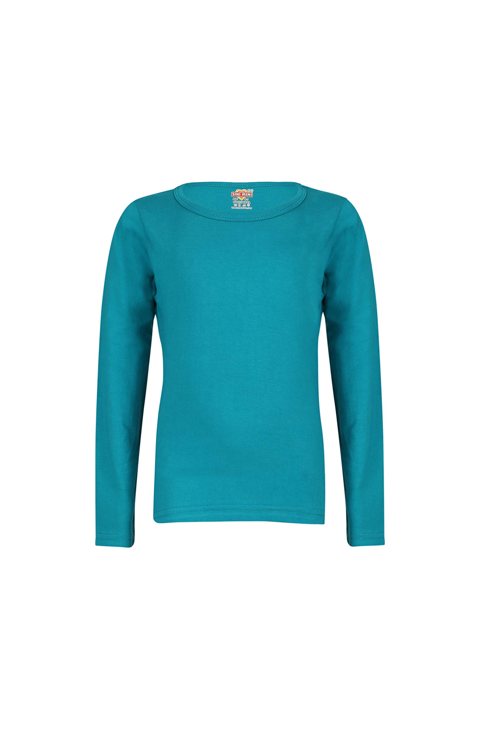 SINI MINI sinimini Girls Full Sleeve Cotton Round Neck Tshirt with bio wash (Pack of 1).