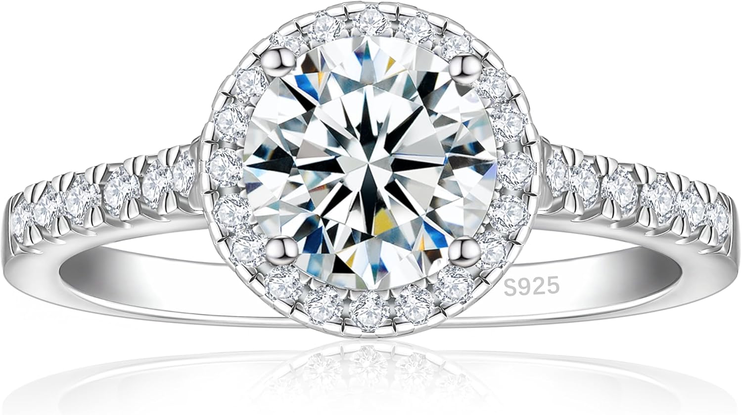 Elspeth 925 Sterling Silver Engagement Ring for Women Oval/Radiant/Pear/Cushion/Princess/RoundCut Cubic Zirconia Promise Ring Size 4-10