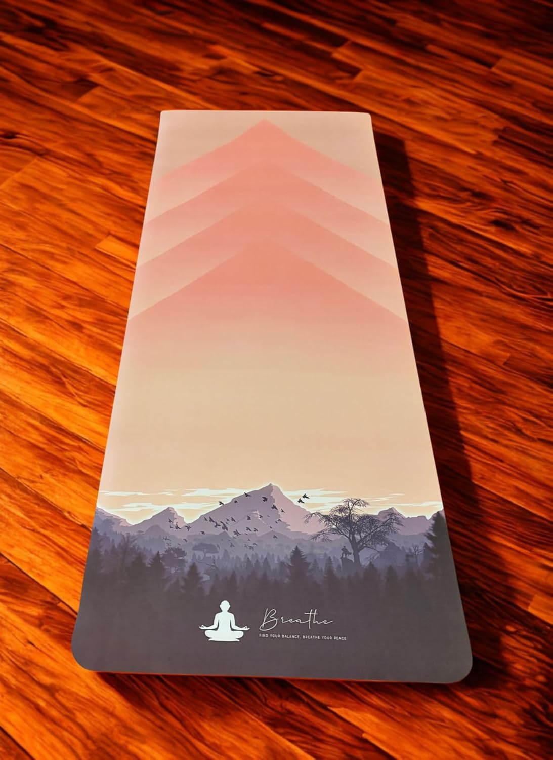 Breathe Yoga Mount Rainer Premium Yoga Mat Natural Rubber and PU Material, 72 x 27 inches, Non-Slip, Extra Wide Generous thickness for True Alignment, Anti-Skid Grip Eco-Conscious Materials (EVA) For yoga, Pilates, HIIT, strength training, and more. A go-to mat for any fitness routine.